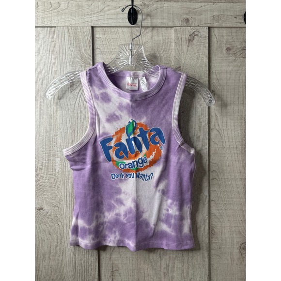 Coca-Cola Tops - Coca-Cola Fanta Orange Tie Dye Ribbed Tank Top Purple White Womens Medium